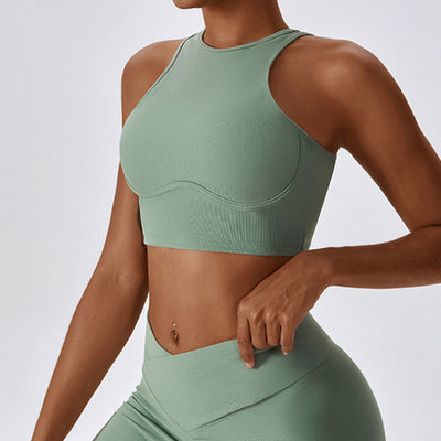 Foviel Ärmellose Crop Tank Top Flared Hose Sport Fitness Yoga