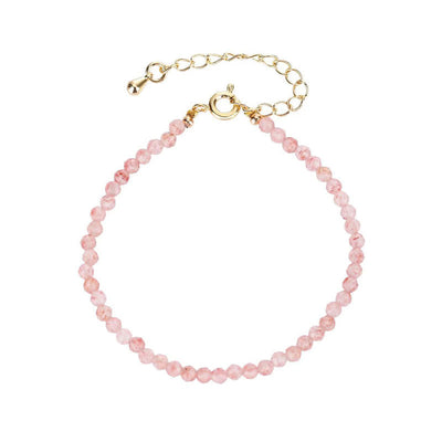 Buddha Stones Strawberry Quartz Prehnite Peridot Lazurite Pink Crystal Tourmaline Healing Chain Bracelet - image 4