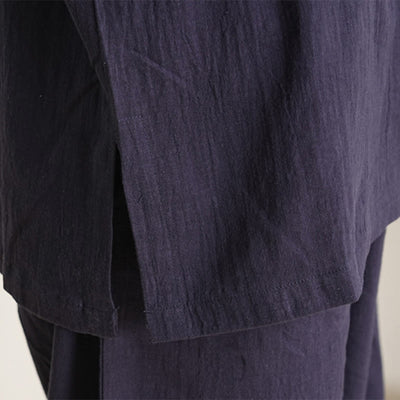 Buddha Stones 2Pcs V-Neck Three Quarter Sleeve Shirt Top Pants Meditation Zen Tai Chi Cotton Clothing Women's Set - image 16