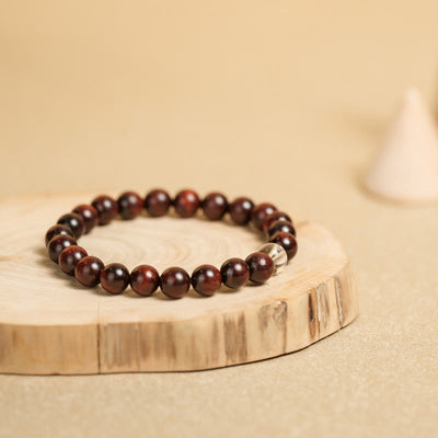 Foviel Kleine Blatt Rot Sandelholz weißer Kristall Schutz Armband