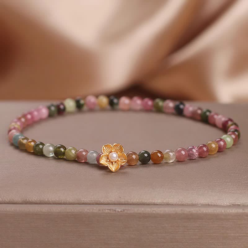 Foviel Colorful Tourmaline Flowers Positive Bracelet