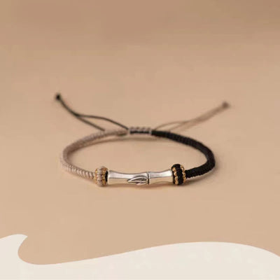 Foviel 925 Sterling Silber Bambus Schutz Geflochten Armband