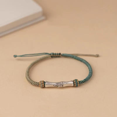 Foviel 925 Sterling Silber Bambus Schutz Geflochten Armband
