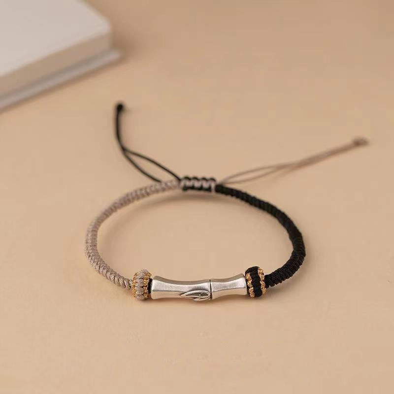 Foviel 925 Sterling Silber Bambus Schutz Geflochten Armband