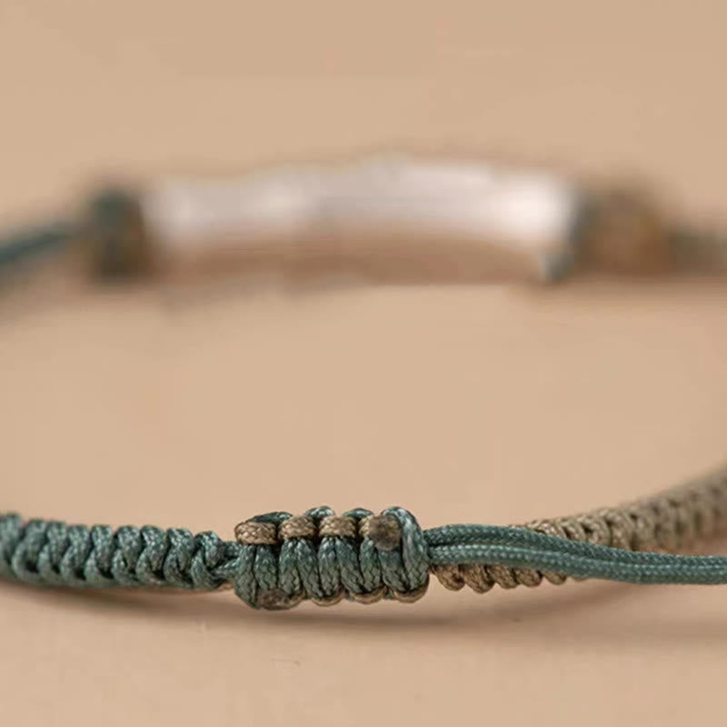 Foviel 925 Sterling Silber Bambus Schutz Geflochten Armband