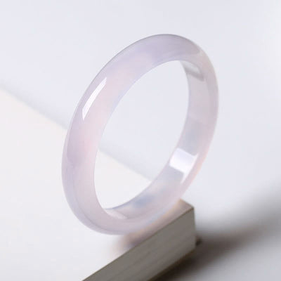 Buddha Stones Natural Chalcedony Positive Energy Bracelet Bangle - image 1