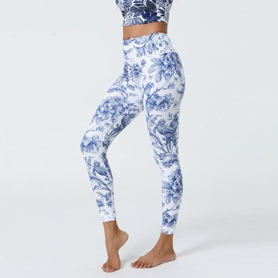 Buddha Stones Flowers Leaves Dandelions Pineapples Print Sports Fitness High Waist Leggings Women's Yoga Pants - image 3