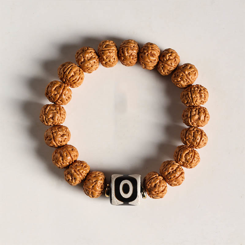 Bracelet porte-bonheur Foviel avec perle Dzi à trois yeux en graine de Bodhi et main de Bouddha pour la richesse