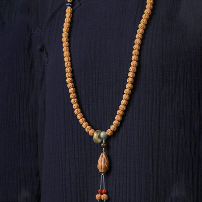 Bracelet porte-bonheur Foviel avec perle Dzi à trois yeux en graine de Bodhi et main de Bouddha pour la richesse