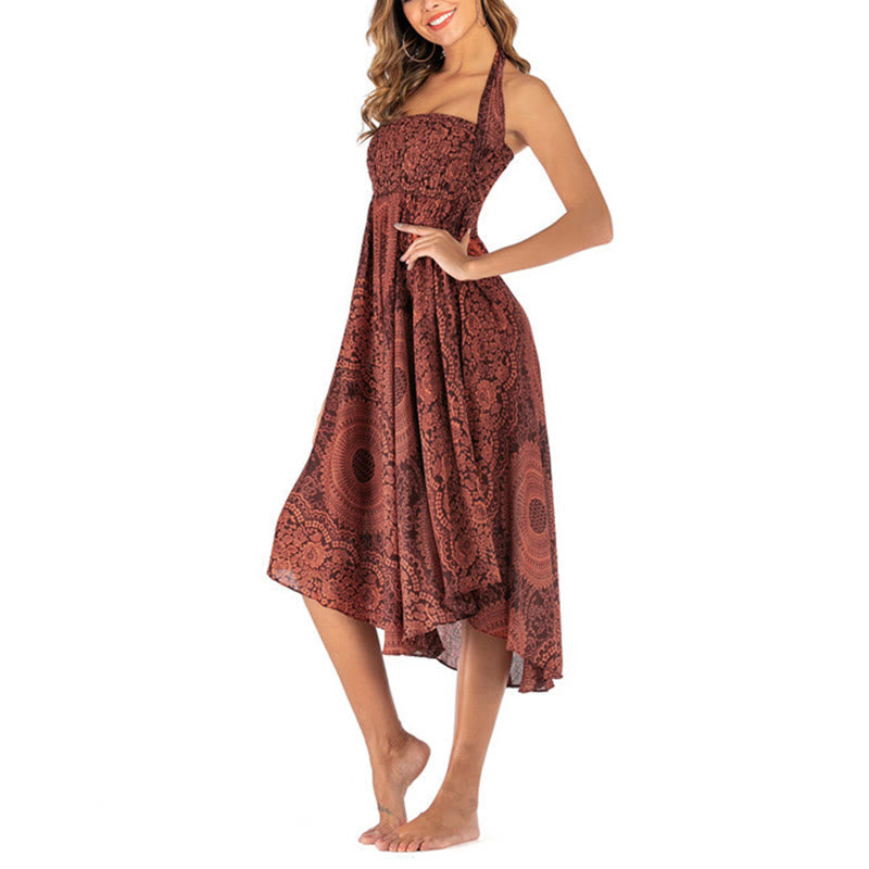 Buddha Stones Two Style Wear Boho Compass Rose Flower Skirt Dress - image 39