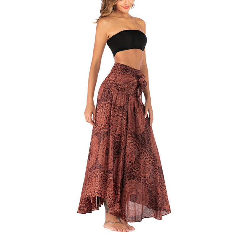 Buddha Stones Two Style Wear Boho Compass Rose Flower Skirt Dress - image 37