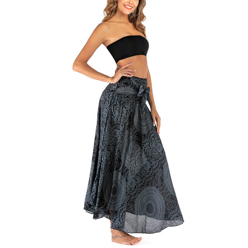 Buddha Stones Two Style Wear Boho Compass Rose Flower Skirt Dress - image 46