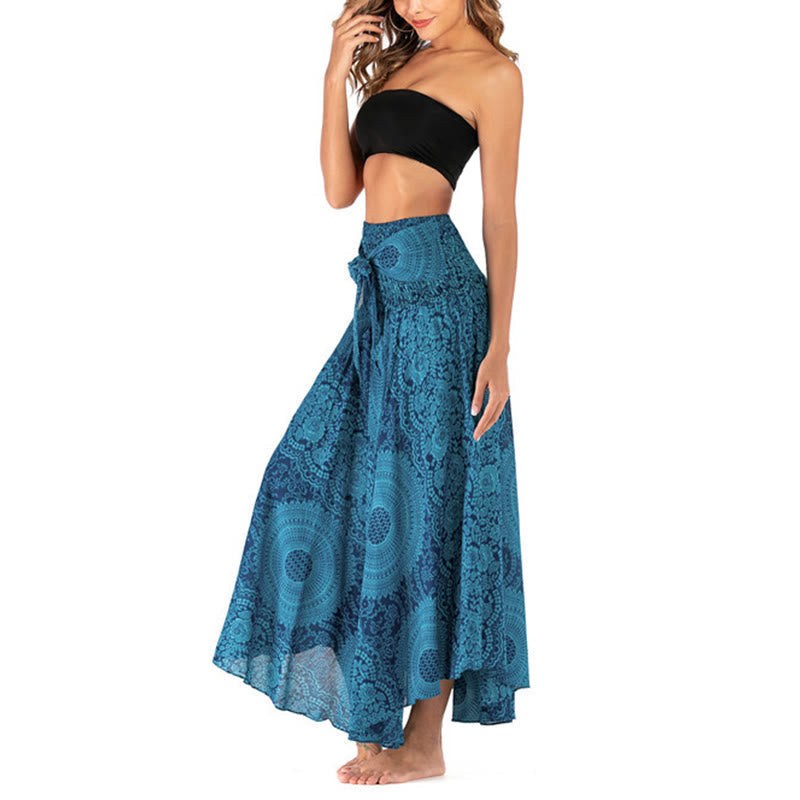 Buddha Stones Two Style Wear Boho Compass Rose Flower Skirt Dress - image 17