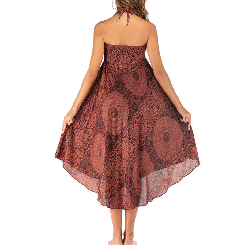 Buddha Stones Two Style Wear Boho Compass Rose Flower Skirt Dress - image 40