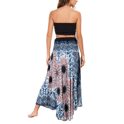 Robe style bohème Foviel deux façons de porter motif fleur mandala goutte d'eau à lacets