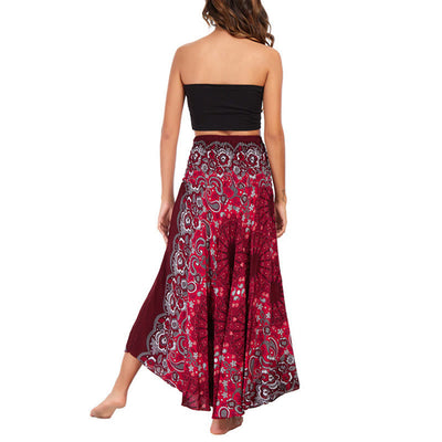 Robe style bohème Foviel deux façons de porter motif fleur mandala goutte d'eau à lacets