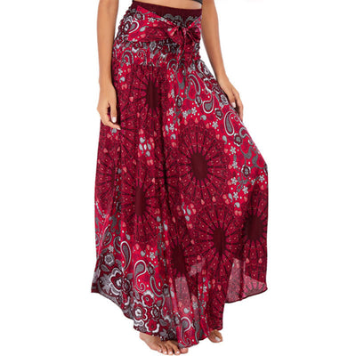 Robe style bohème Foviel deux façons de porter motif fleur mandala goutte d'eau à lacets