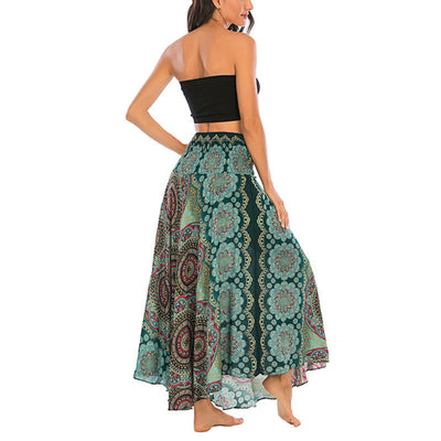 Robe jupe bohème à lacets motif fleur mandala style deux en un Foviel