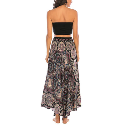 Robe jupe bohème à lacets motif fleur mandala style deux en un Foviel
