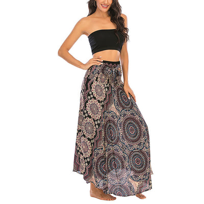Robe jupe bohème à lacets motif fleur mandala style deux en un Foviel