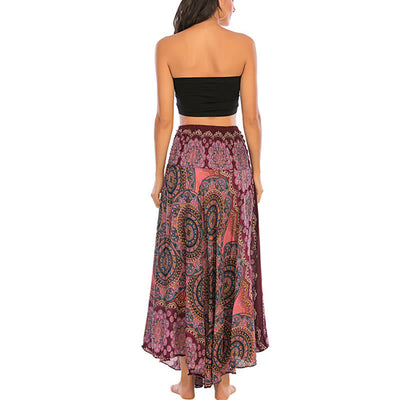 Robe jupe bohème à lacets motif fleur mandala style deux en un Foviel