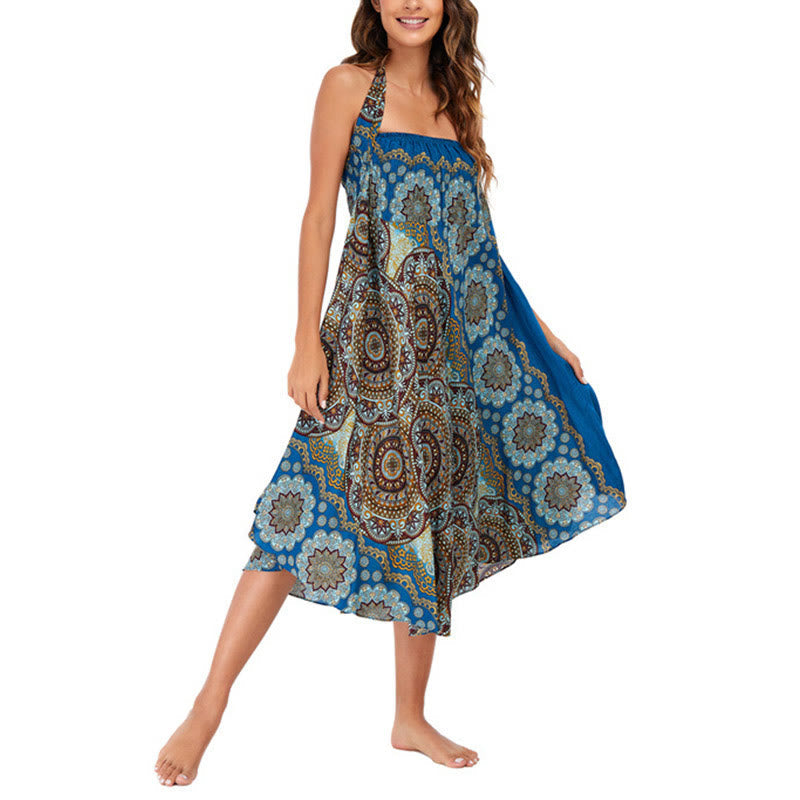 Robe jupe bohème à lacets motif fleur mandala style deux en un Foviel