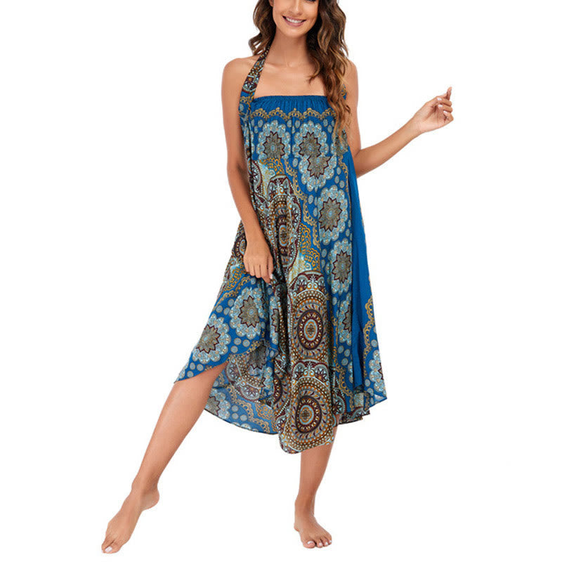 Robe jupe bohème à lacets motif fleur mandala style deux en un Foviel