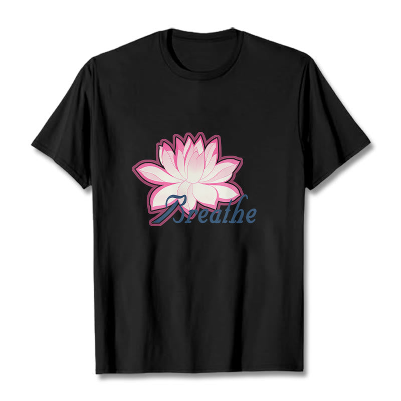 T-shirt Foviel BREATHE motif fleur de lotus
