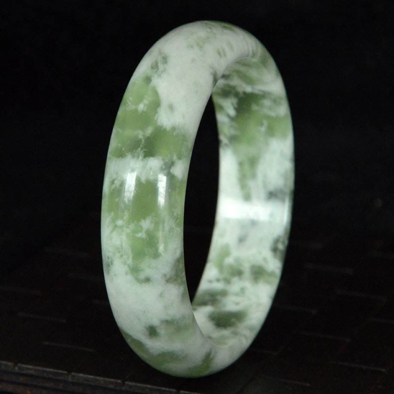Foviel Natural Jade Luck Prosperity Bracelet Bangle