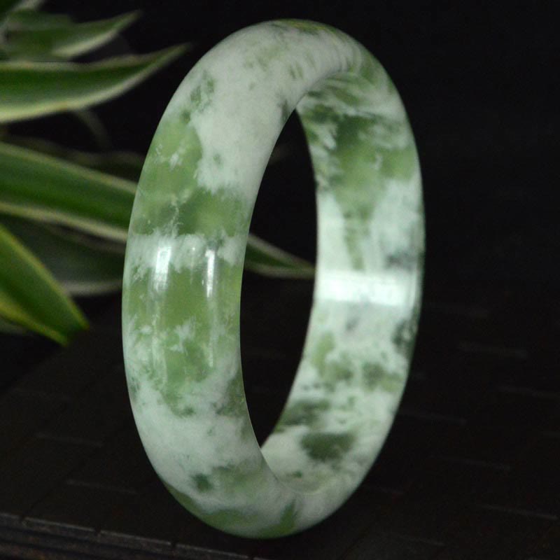 Foviel Natural Jade Luck Prosperity Bracelet Bangle