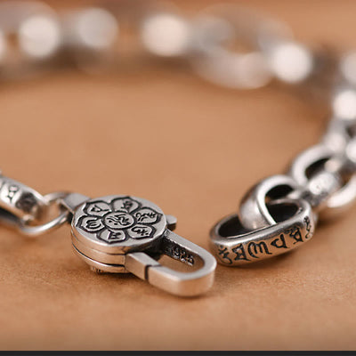 Buddha Stones 925 Sterling Silver Six True Words Wisdom Calm Bracelet - image 10