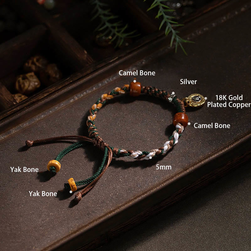 Bracelet porte-bonheur Foviel en perles d'os tibétaines