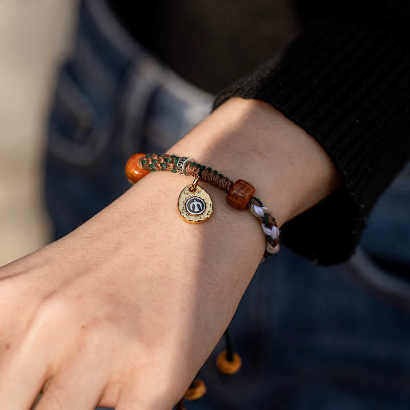 Bracelet porte-bonheur Foviel en perles d'os tibétaines