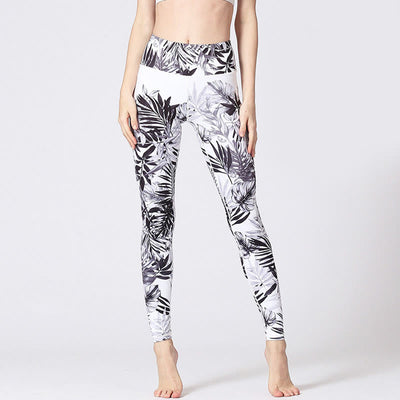 Pantalon de yoga pour femmes Foviel Lines Weeds Sakura Flowers Black Tree, legging de sport et de fitness