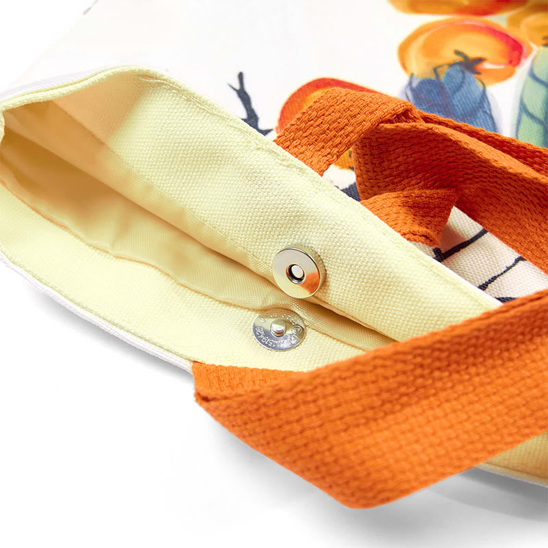 Buddha Stones Persimmon Canvas Handbag Handbags BS 4