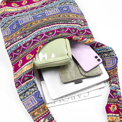 Foviel Colored Stripes Cotton Crossbody Bag Shoulder Bag