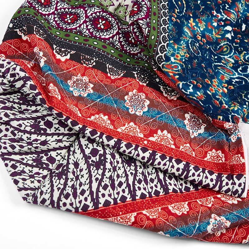 Sac à bandoulière en coton à motif rayures colorées Foviel