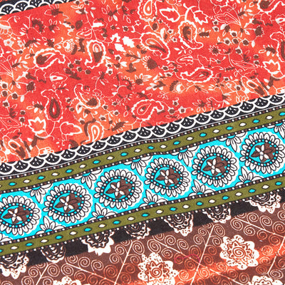 Sac à bandoulière en coton à motif rayures colorées Foviel