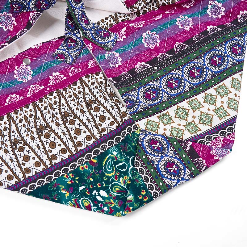 Sac à bandoulière en coton à motif rayures colorées Foviel