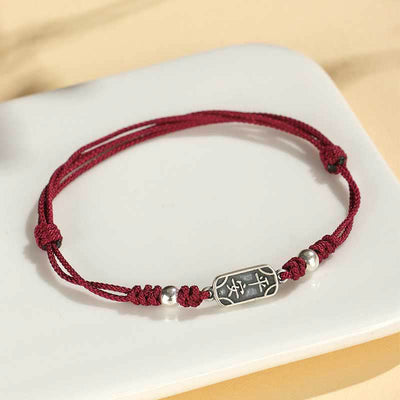 Bracelet tressé Foviel fait main en argent sterling 925, symbole de paix, de joie et de protection
