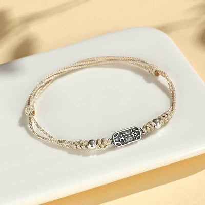 Bracelet tressé Foviel fait main en argent sterling 925, symbole de paix, de joie et de protection