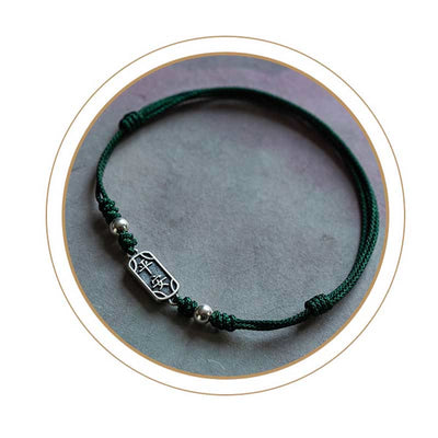 Bracelet tressé Foviel fait main en argent sterling 925, symbole de paix, de joie et de protection