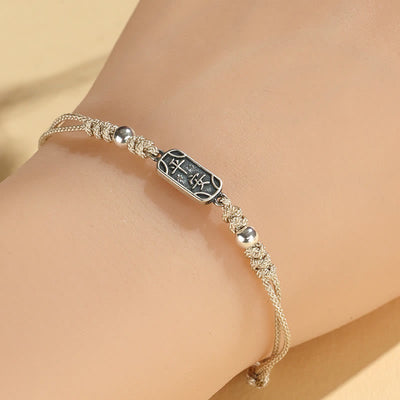 Bracelet tressé Foviel fait main en argent sterling 925, symbole de paix, de joie et de protection