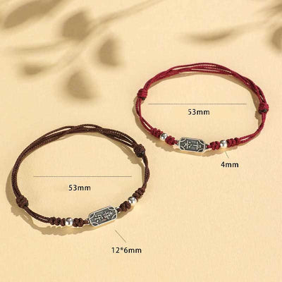 Bracelet tressé Foviel fait main en argent sterling 925, symbole de paix, de joie et de protection