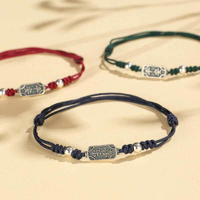 Bracelet tressé Foviel fait main en argent sterling 925, symbole de paix, de joie et de protection