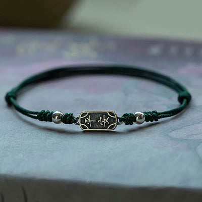 Bracelet tressé Foviel fait main en argent sterling 925, symbole de paix, de joie et de protection