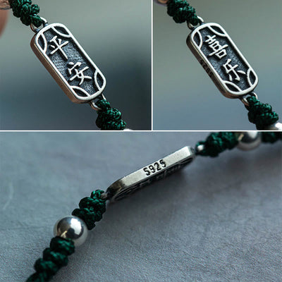 Bracelet tressé Foviel fait main en argent sterling 925, symbole de paix, de joie et de protection