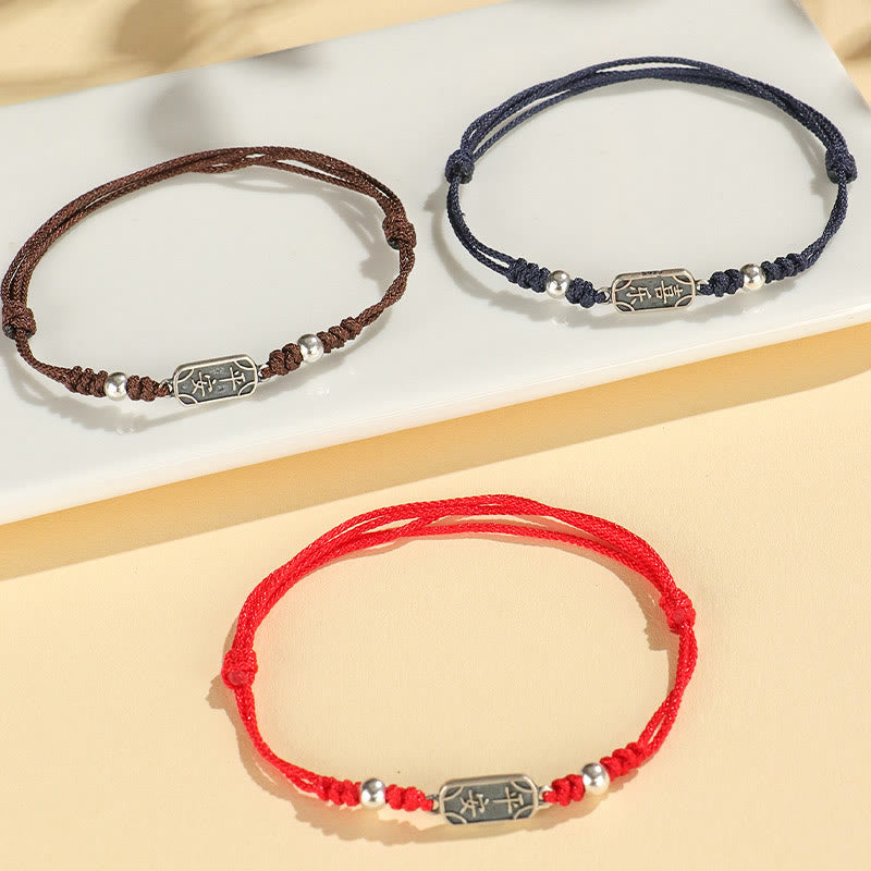 Bracelet tressé Foviel fait main en argent sterling 925, symbole de paix, de joie et de protection