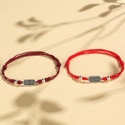 Bracelet tressé Foviel fait main en argent sterling 925, symbole de paix, de joie et de protection