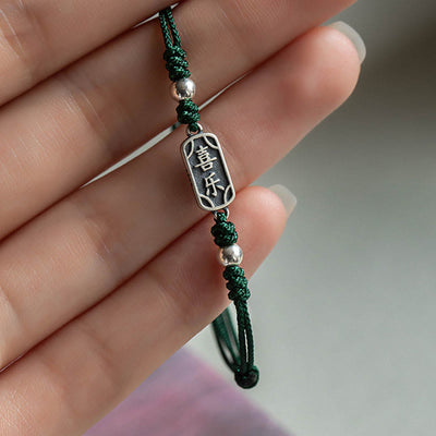Bracelet tressé Foviel fait main en argent sterling 925, symbole de paix, de joie et de protection